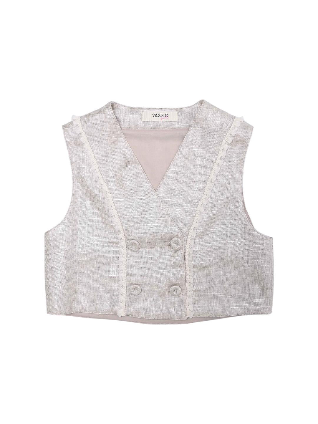 Vicolo gilet kids beige con mini nappine 3146B00017 BEIGE VICOLO 