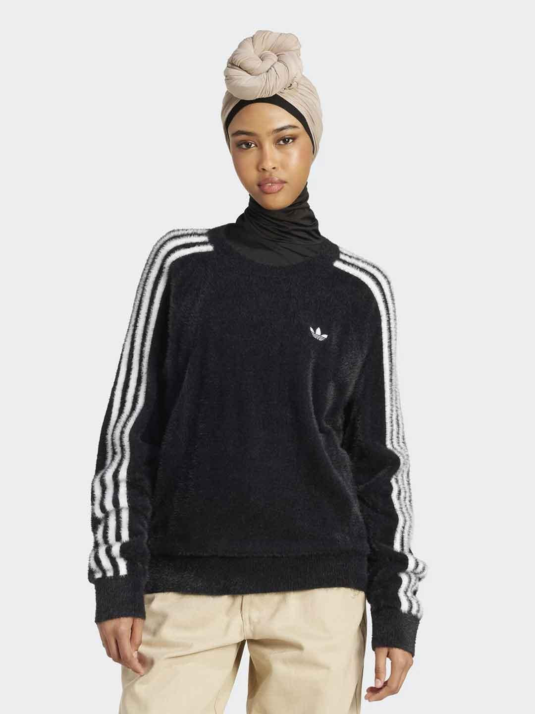 Adidas t-shirt nero con pelliccia JX7813 NERO ADIDAS 