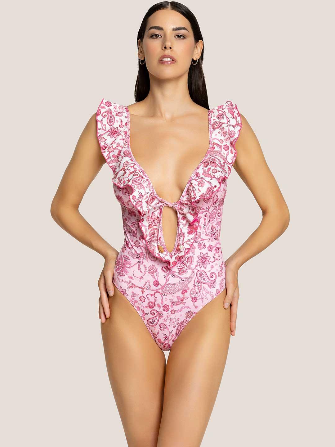 4Giveness Antibes costume rosa intero bandana 4861 ROSA 4GIVENESS 