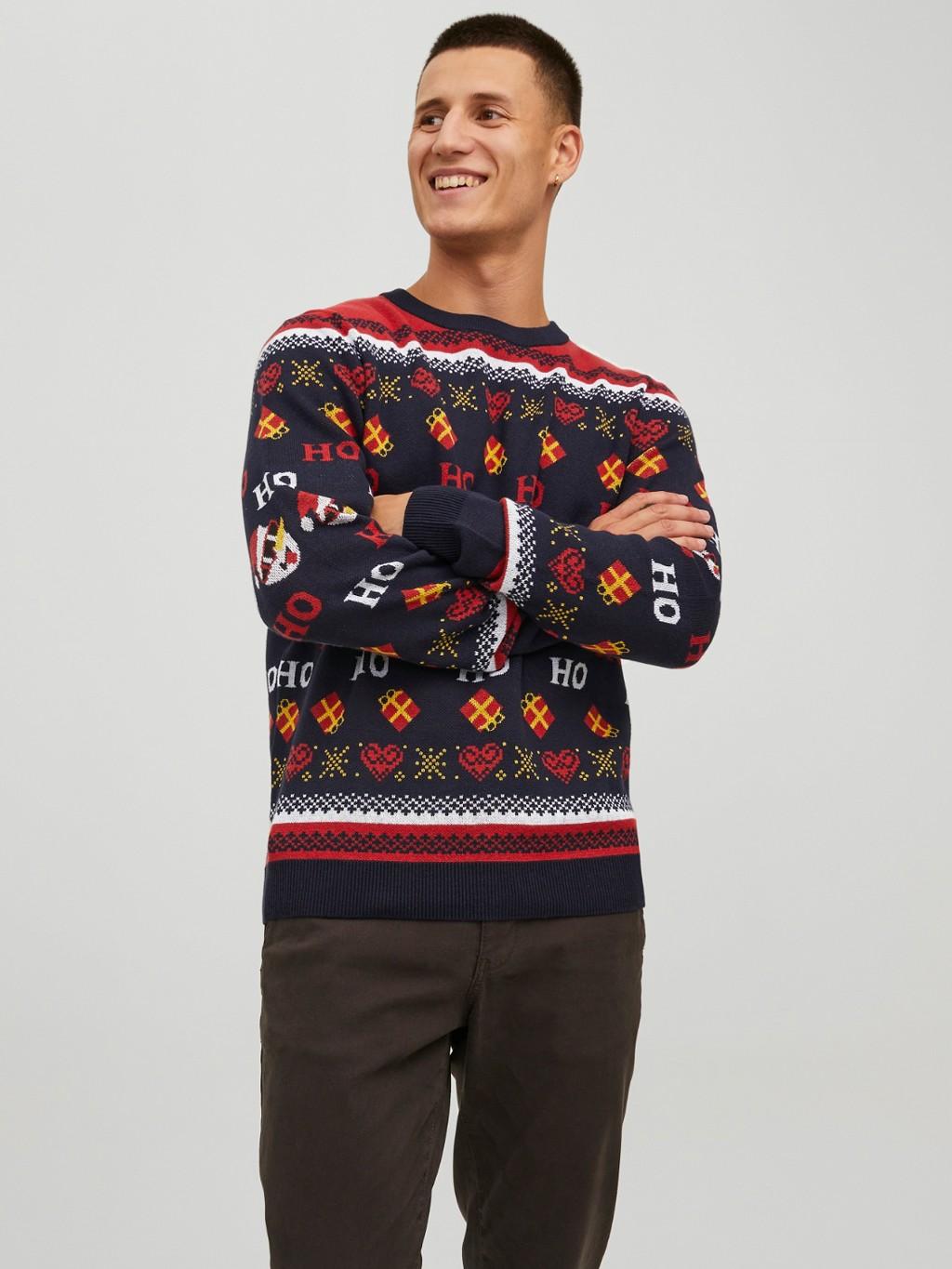 Jack&Jones pullover natalizio 12220221 BLU JACK & JONES 