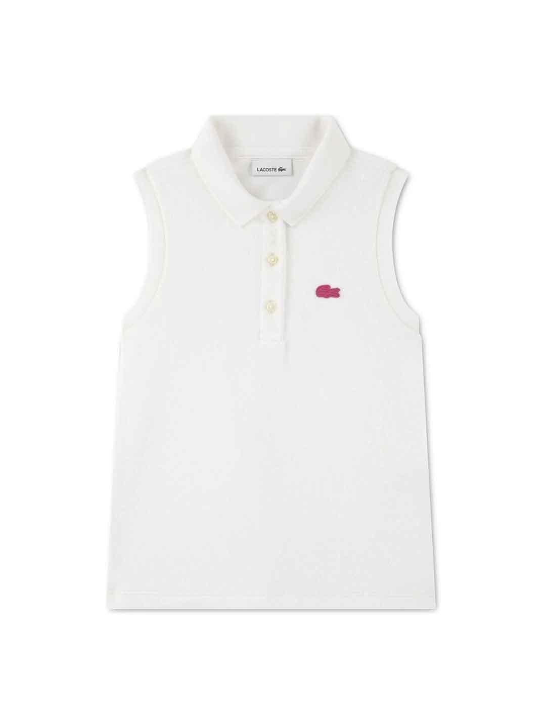 Lacoste t-shirt kids bianco giromanica 2-7 anni 347561 70V BIANCO LACOSTE 
