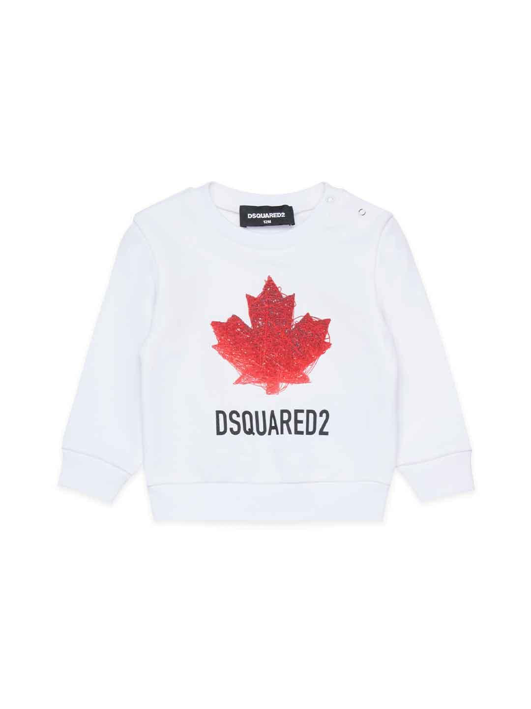 Dsquared 2 felpa kids bianco DQ3279 D0AGW BIANCO DSQUARED 2 