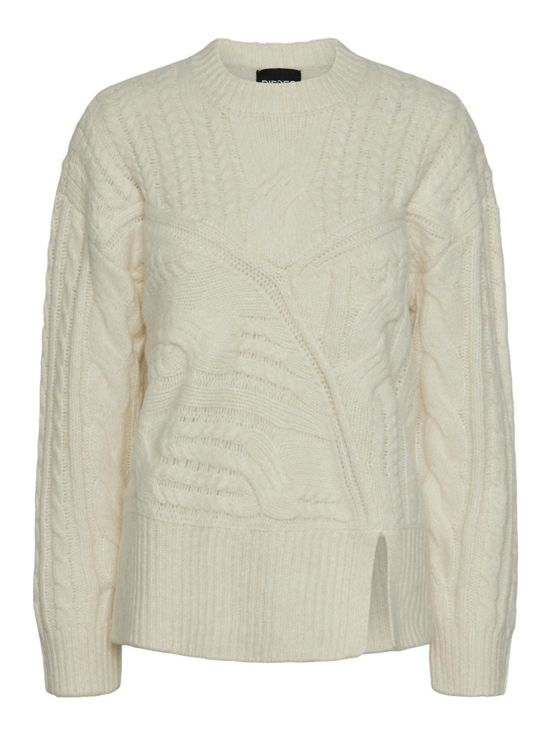 Pieces maglione panna con spacchetto 17151152 PANNA PIECES 