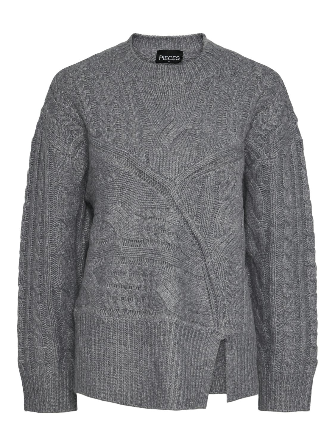 Pieces maglione grigio con spacchetto 17151152 GRIGIO PIECES 