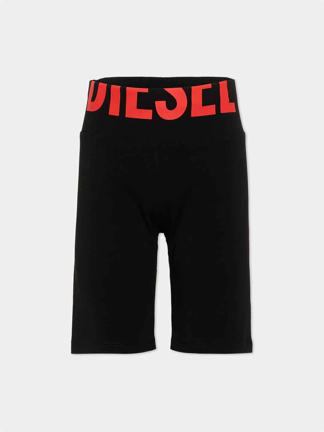 Diesel shorts nero con logo rosso J02675 KYA0L NERO DIESEL 