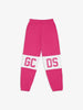 GCDS pantaloni kids rosa con banda logo
