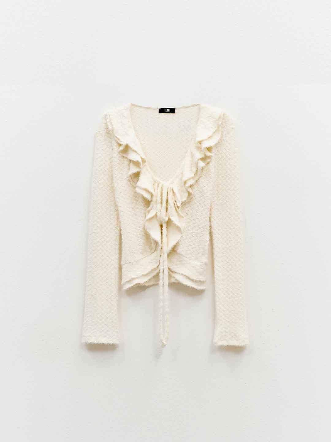 Eleh cardigan panna con lacci 0084 PANNA ELEH 