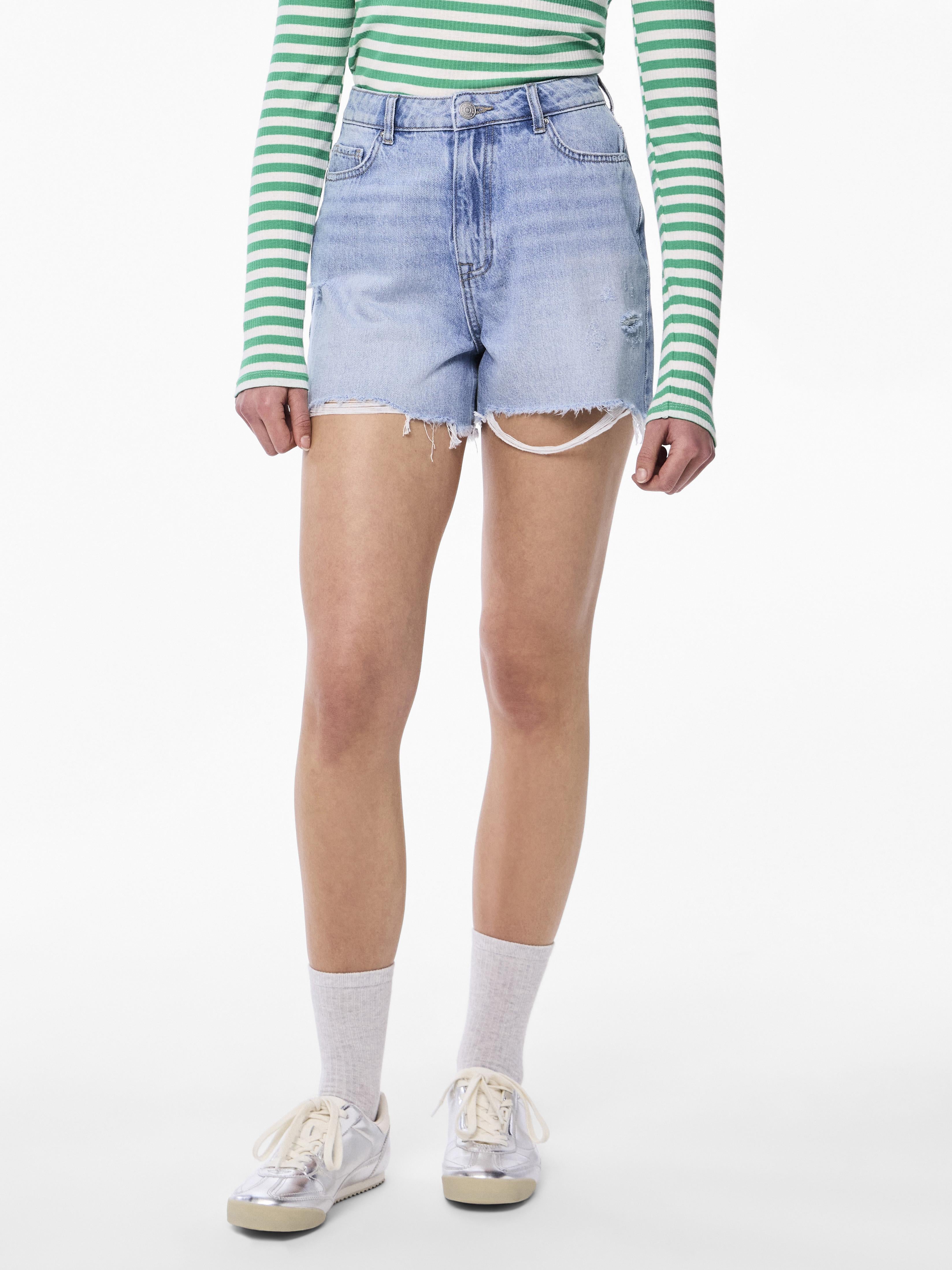 Pieces shorts in jeans chiaro 17146747 JEANS PIECES 