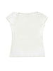 Tensione In t-shirt bianco a coste