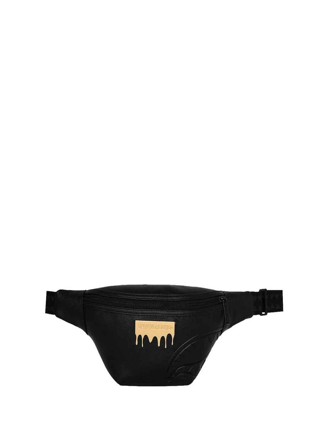 Sprayground Gold Brick marsupio nero con targhetta 910B9048NSZ NERO SPRAYGROUND 