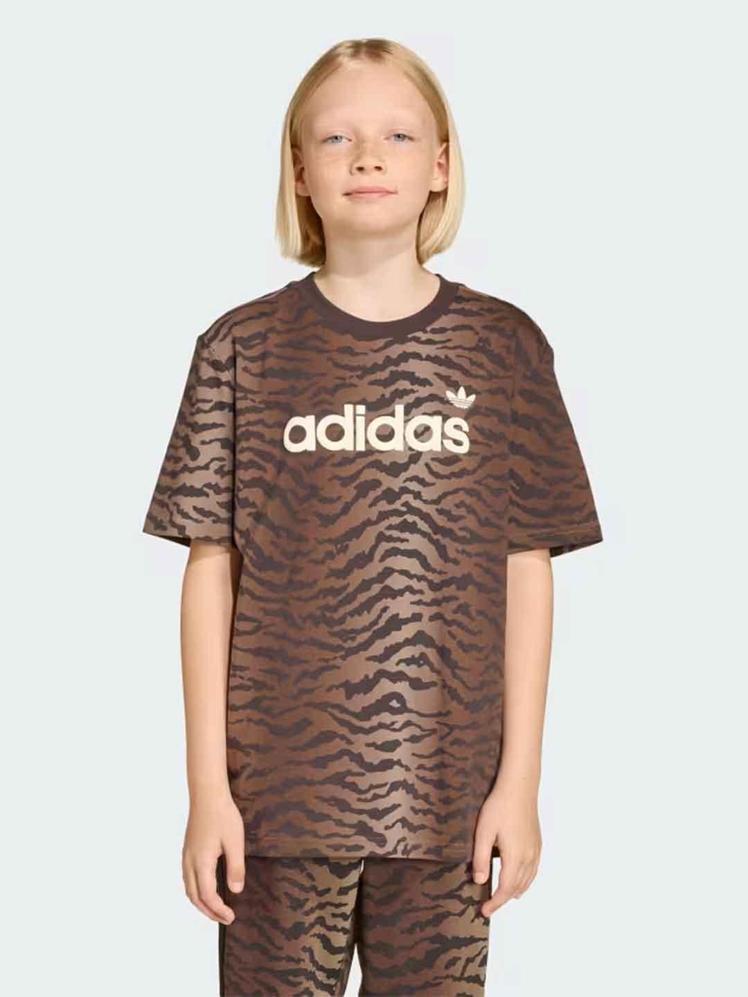 Adidas t-shirt kids marrone tigrato KD3212 MARRONE ADIDAS 