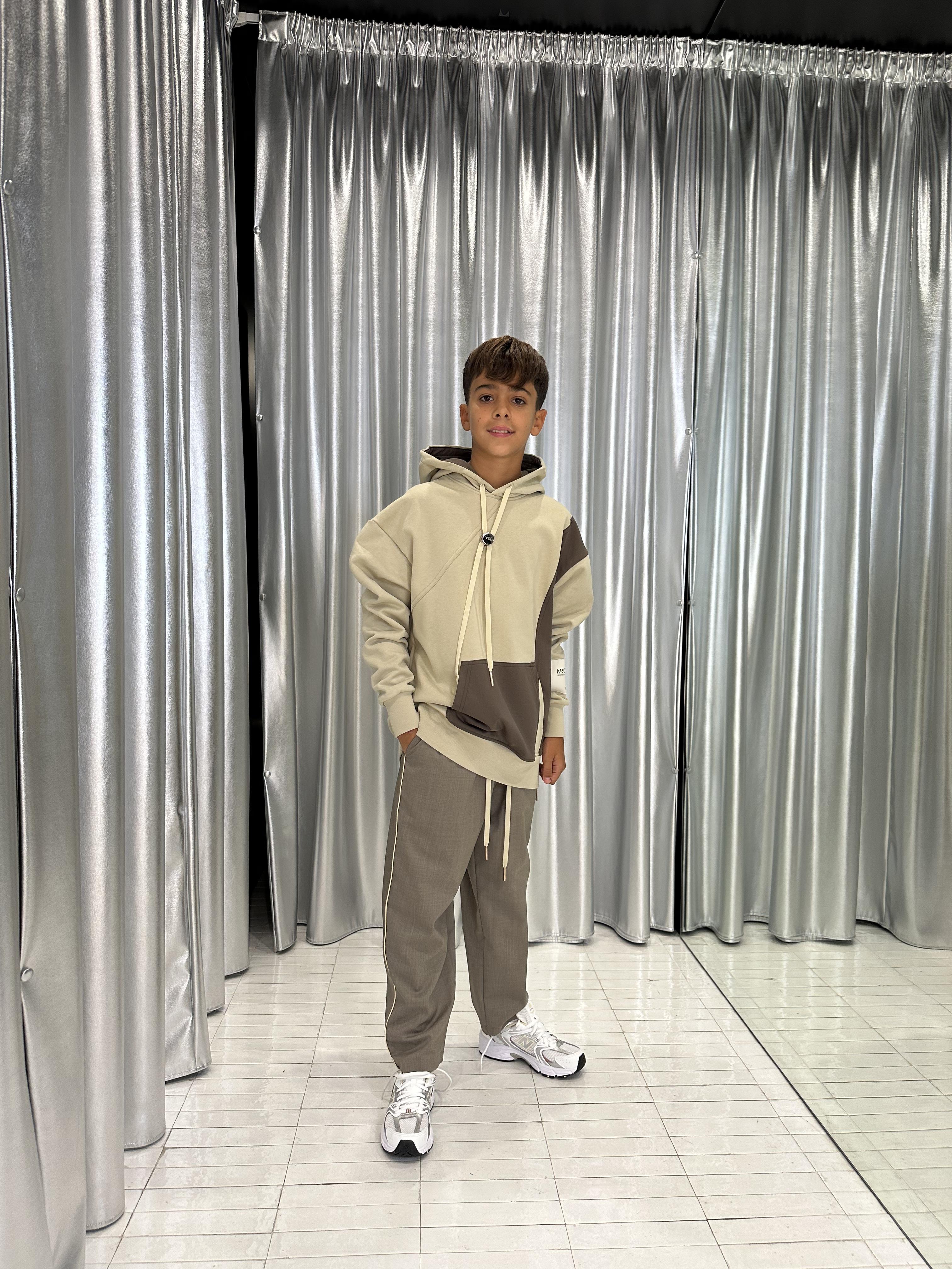 Yes London pantaloni kids fango con banda laterale JR3048 FANGO YES LONDON 