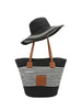 Vivienne D coordinato nero  borsa e cappello in rafia