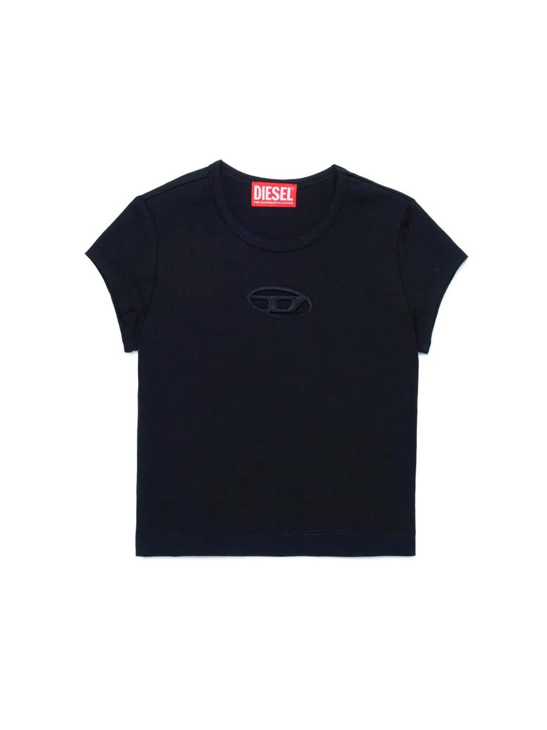 Diesel Tangie t-shirt nero con logo forato J01830 0AFAA NERO DIESEL 
