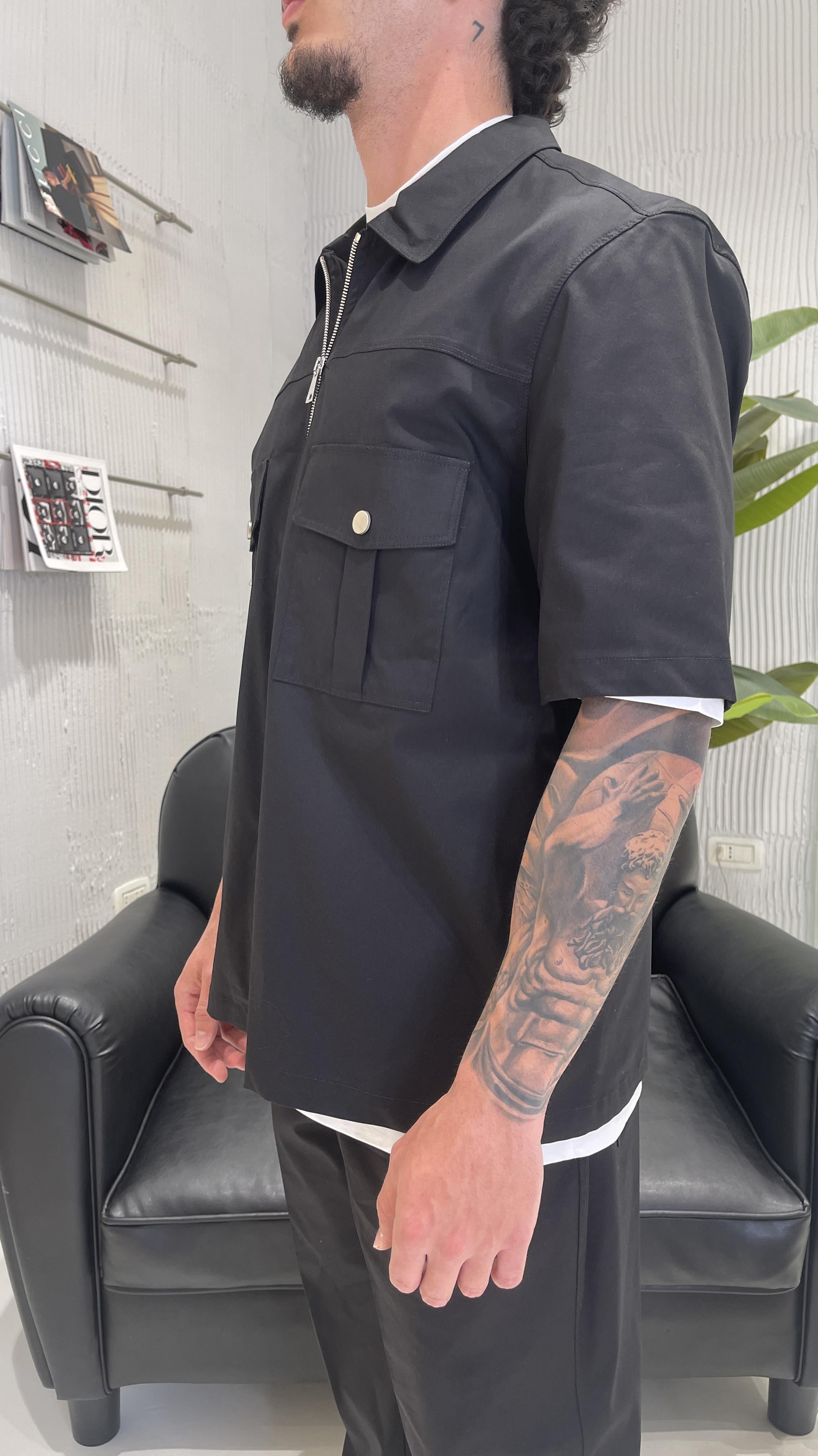Pret A Porter camicia nero con tasconi <BR/> 70019 NERO PRET A PORTER 