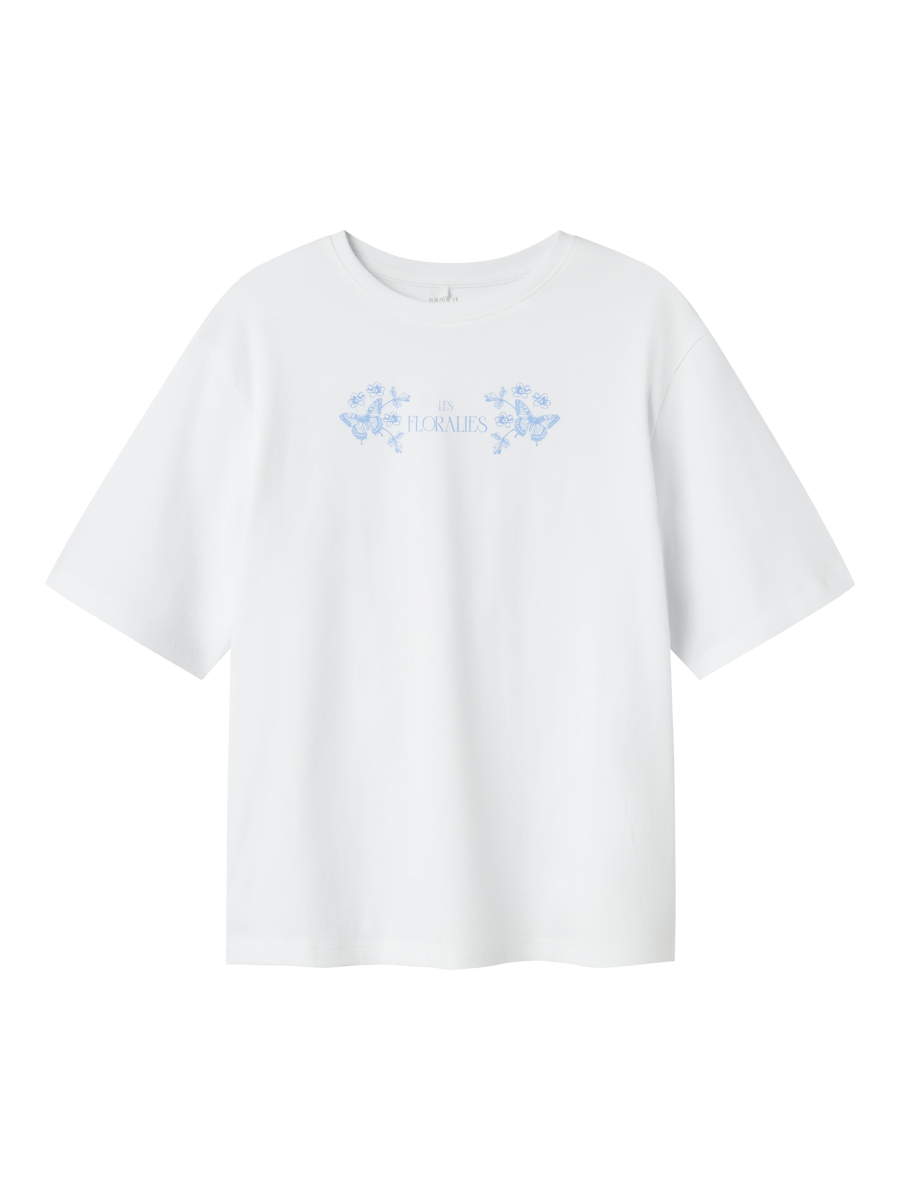 Name It t-shirt kids bianco con stampa celeste 13240657C BIANCO NAME IT 