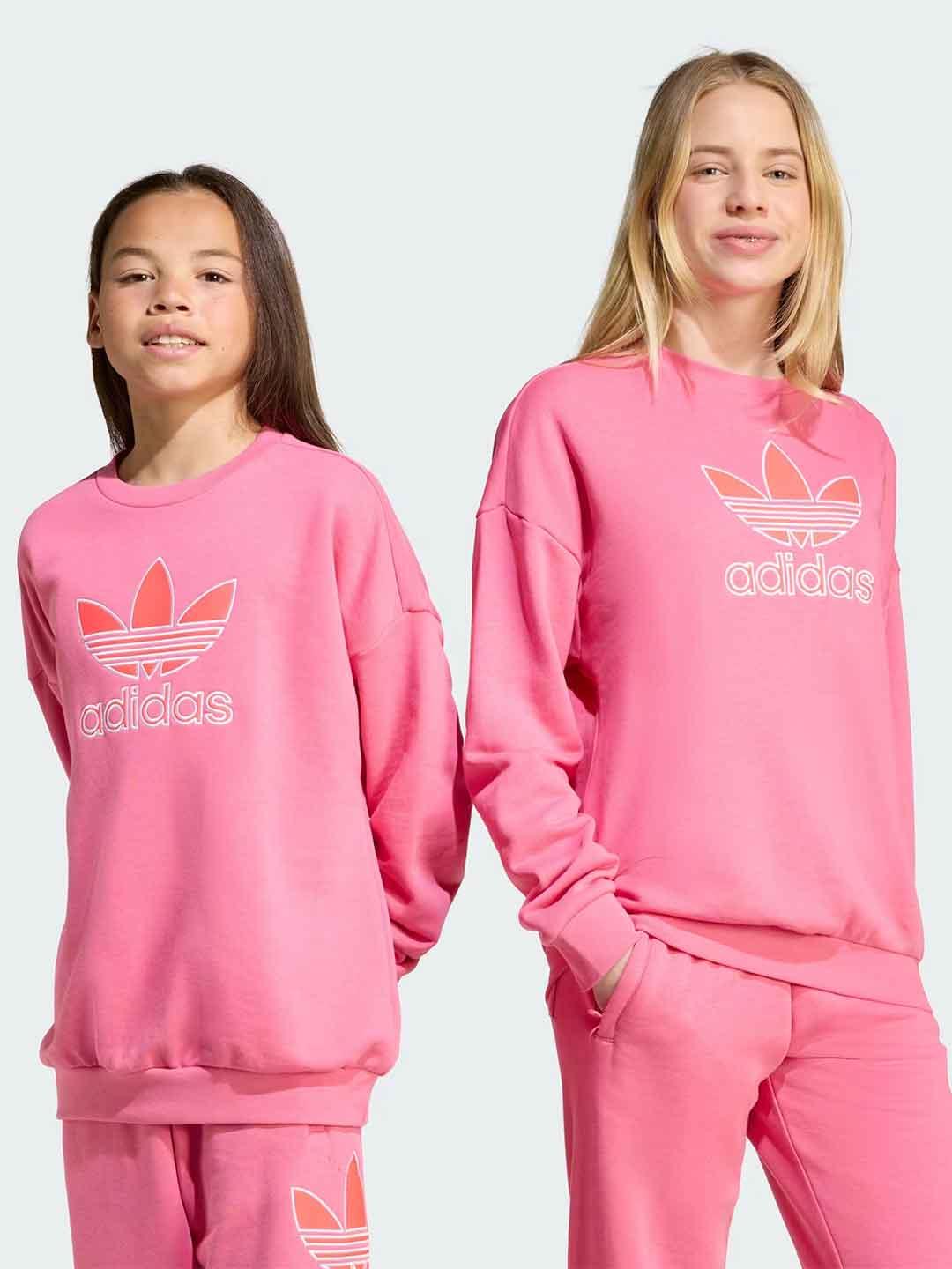 Adidas felpa kids rosa girocollo JV8571 ROSA ADIDAS 
