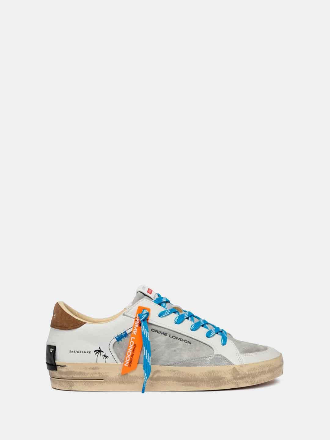 Crime Sk8 Deluxe sneakers bianco tab cuoio 19106 BIANCO CRIME 