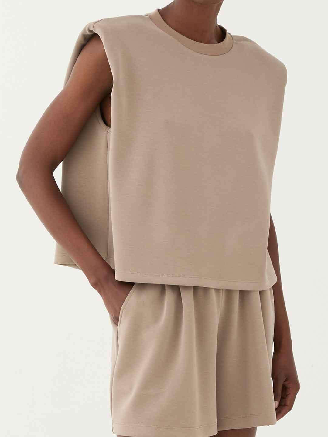 Eleh t-shirt beige con spalline SS260183 BEIGE ELEH 