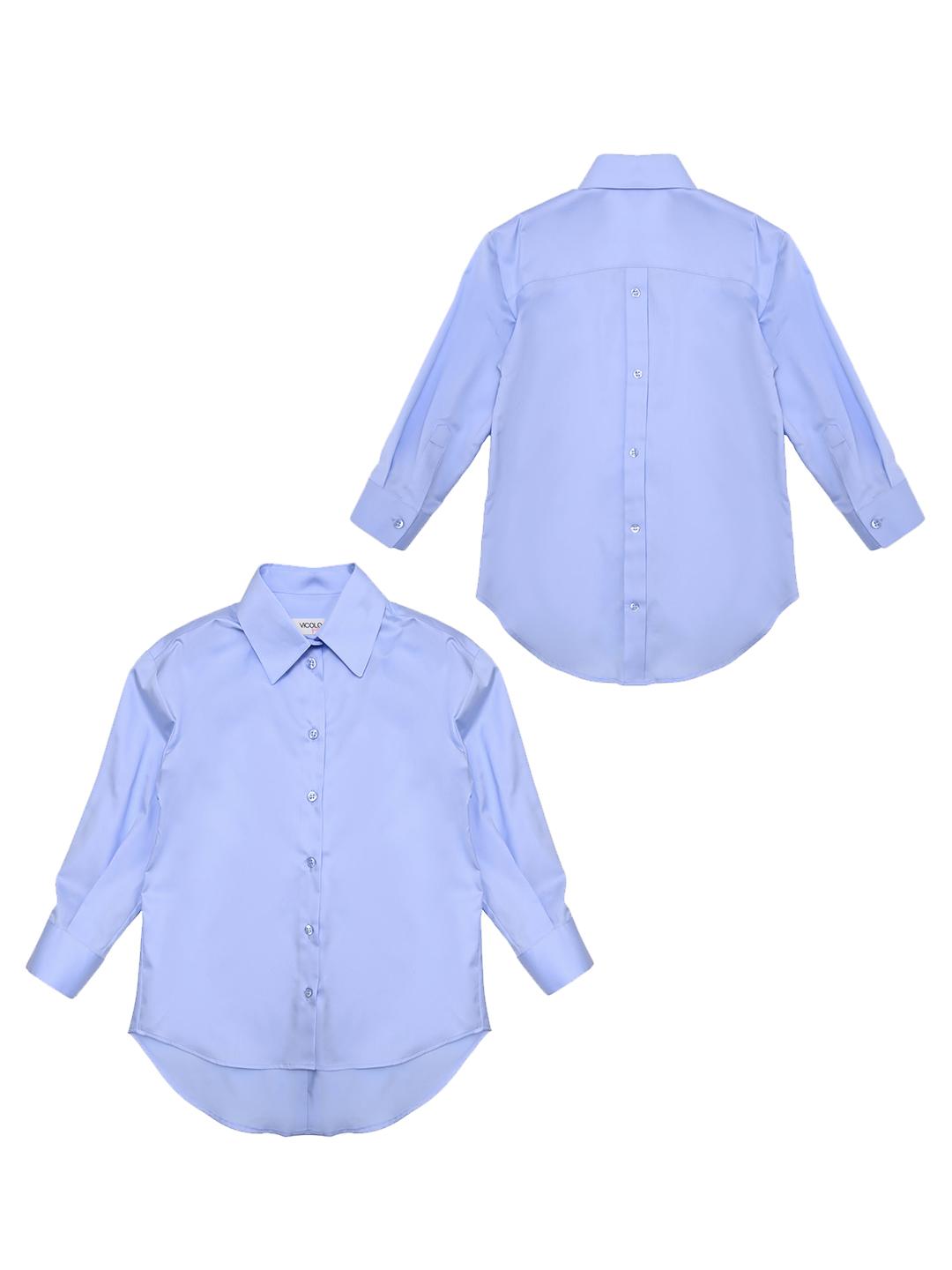 Vicolo camicia kids celeste con bottoni sul retro 3141CZ00037 CELESTE VICOLO 