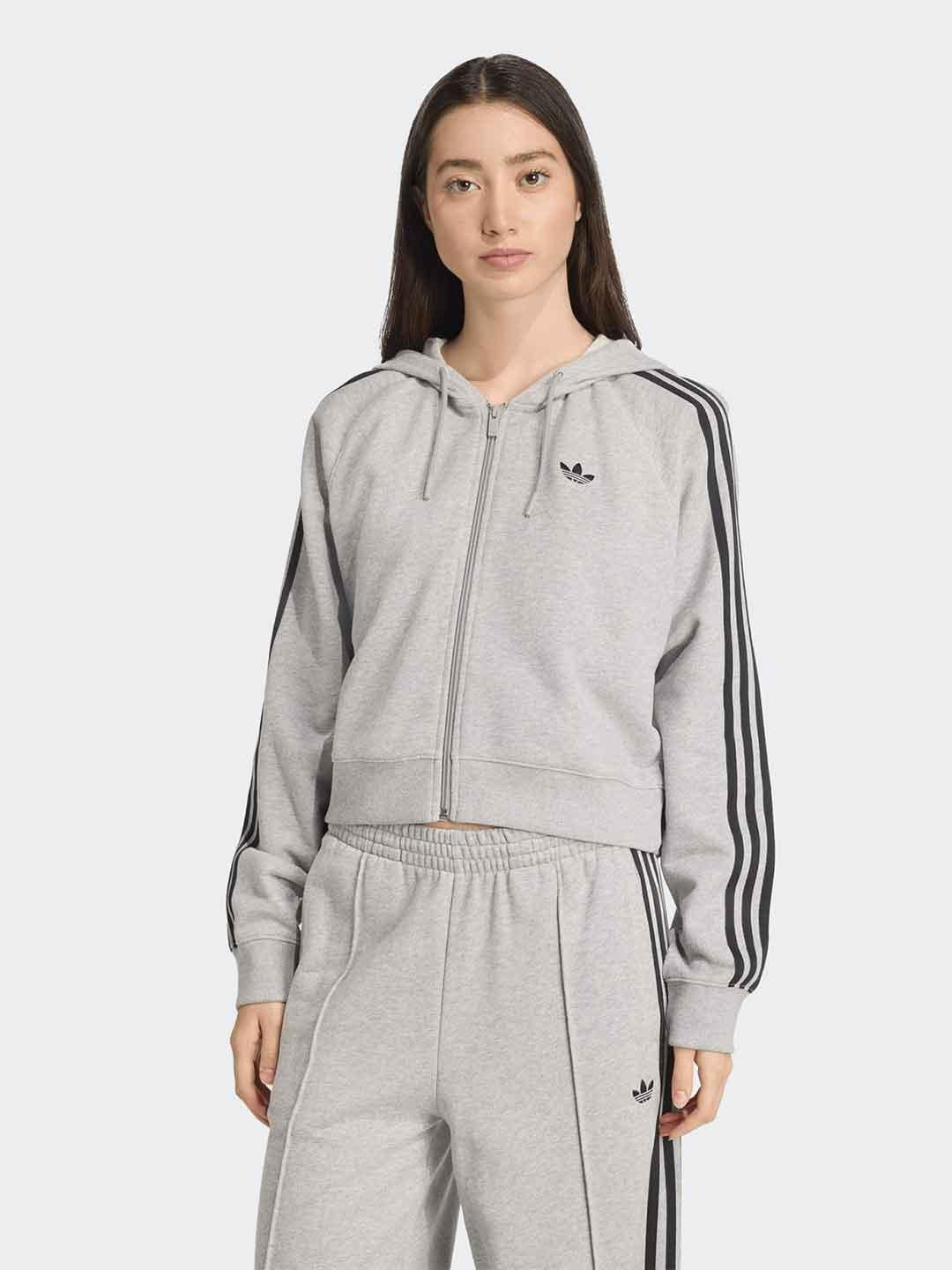 Adidas felpa grigio con cappuccio JX5282 GRIGIO ADIDAS 