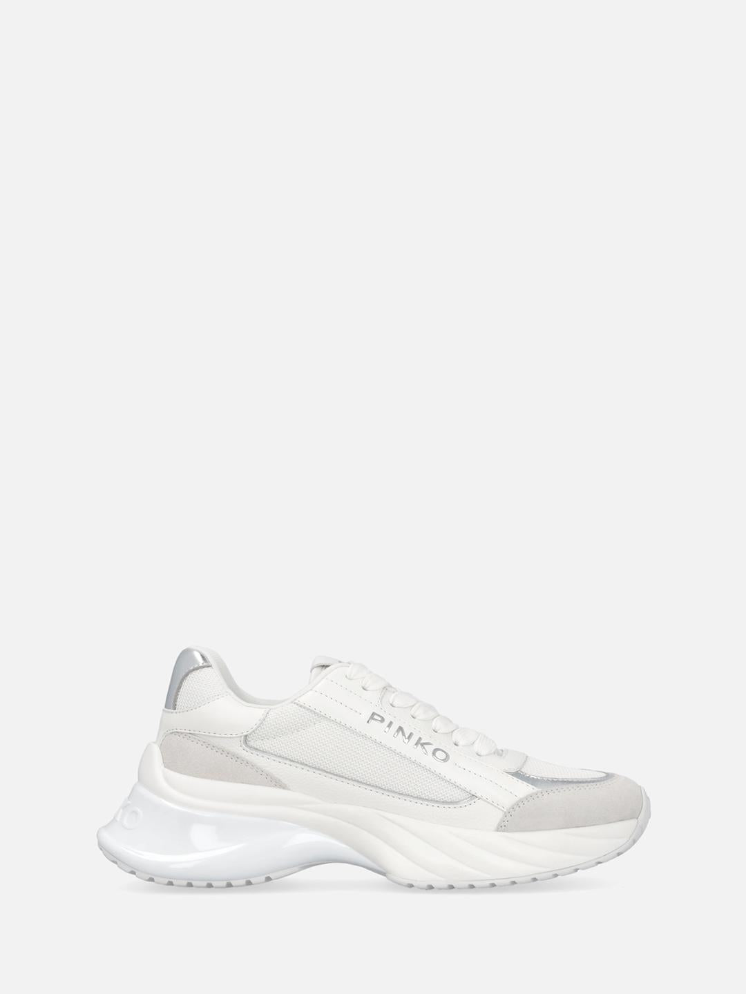Pinko Ariel sneakers bianco e argento SS0031P075 BIANCO PINKO 