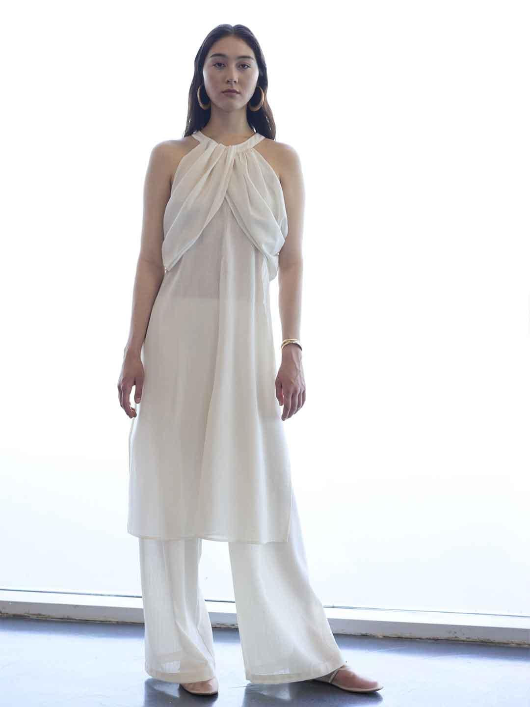 Eleh top panna con volant SS260134 PANNA ELEH 