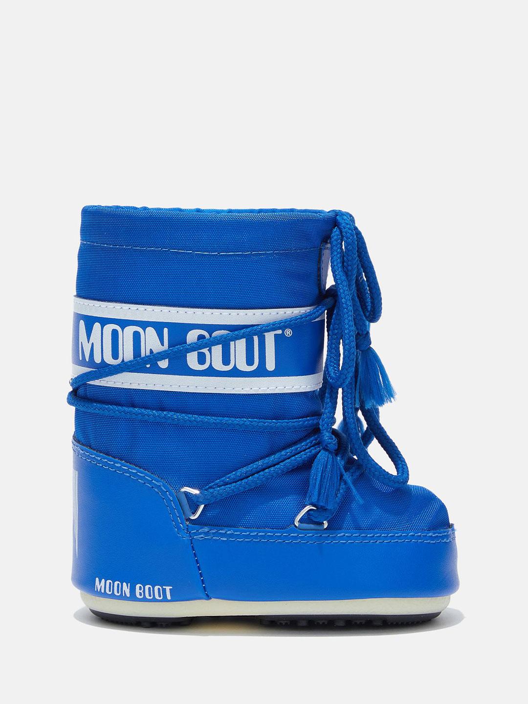 Moon Boot Icon Mini stivali kids blu basso in Nylon 1400430 BLU MOON BOOT 