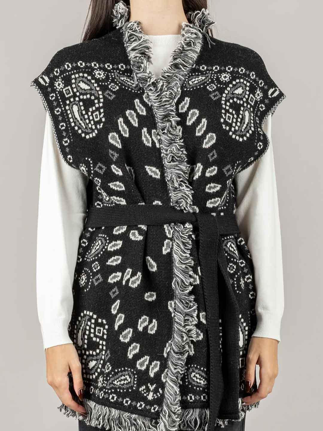 Tensione In gilet nero fantasia bandana W5HM64A400 NERO TENSIONE IN 