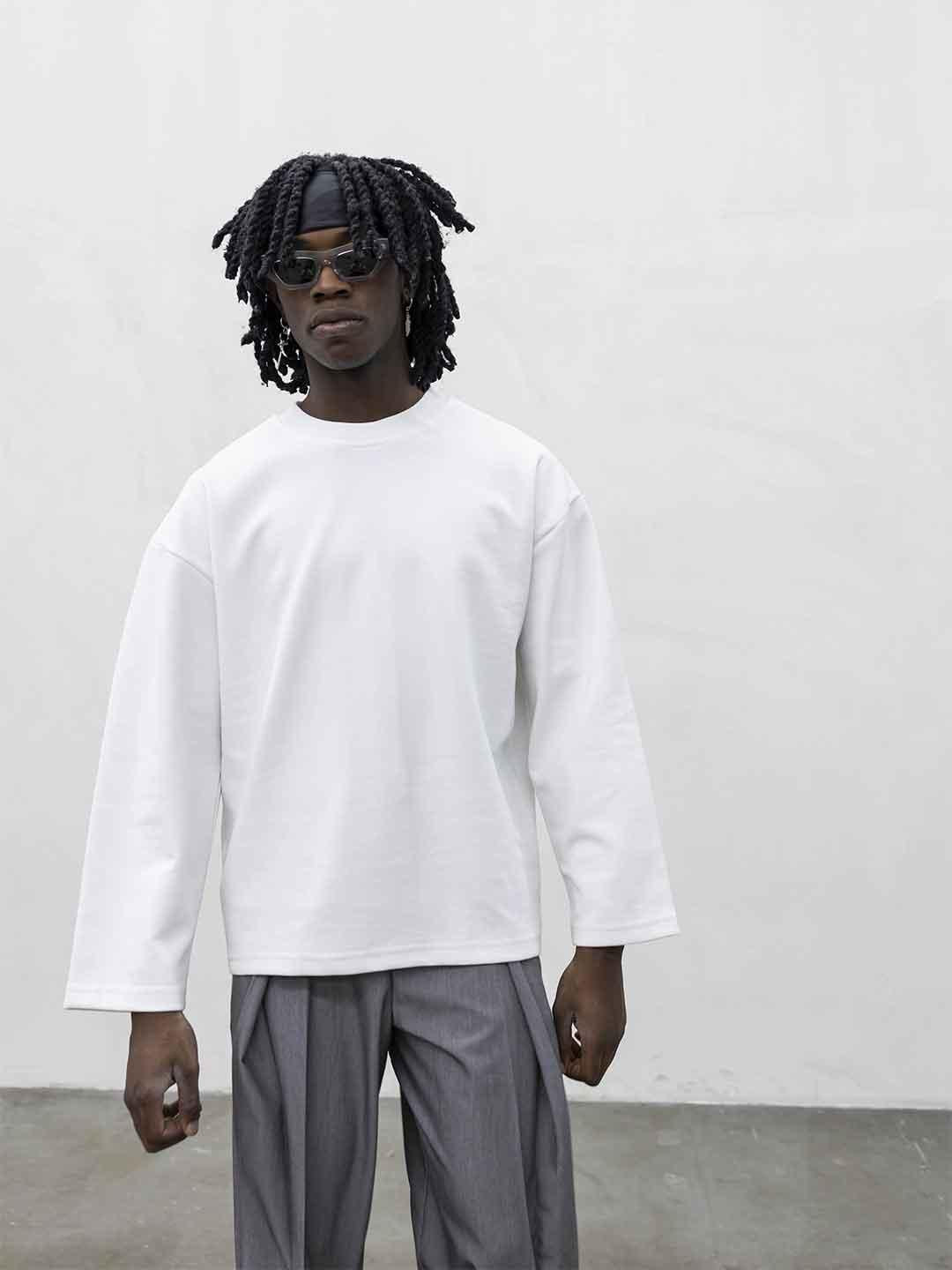 Present Day Long Perfect t-shirt bianco maniche lunghe PRS061 BIANCO PRESENT DAY 