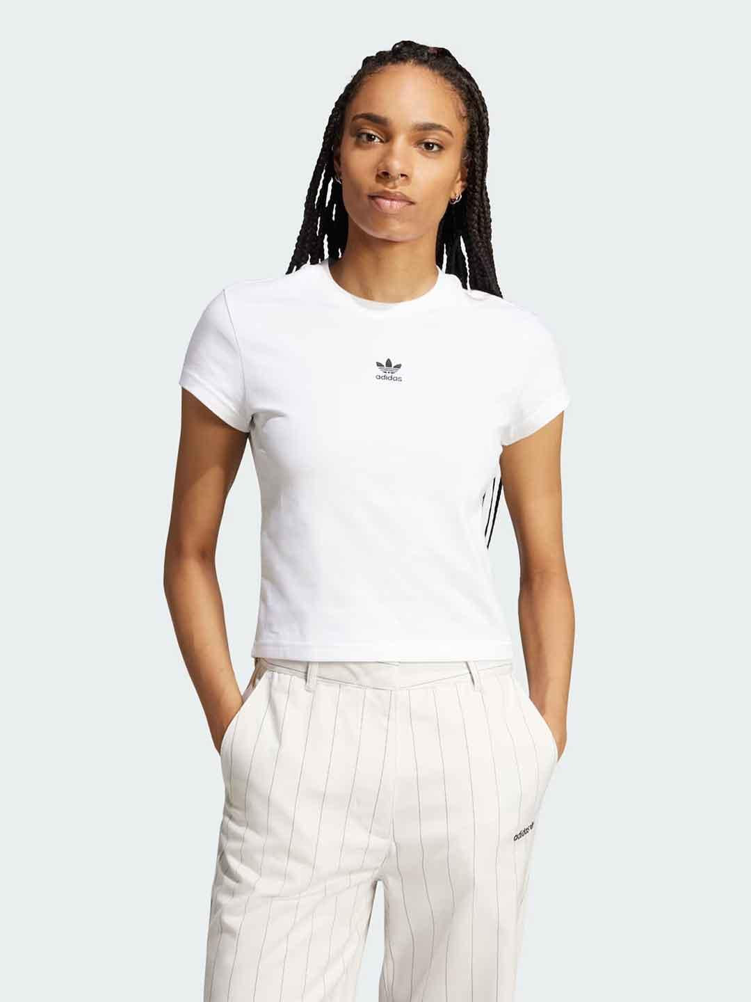 Adidas Essentials t-shirt bianco JC8973 BIANCO ADIDAS 