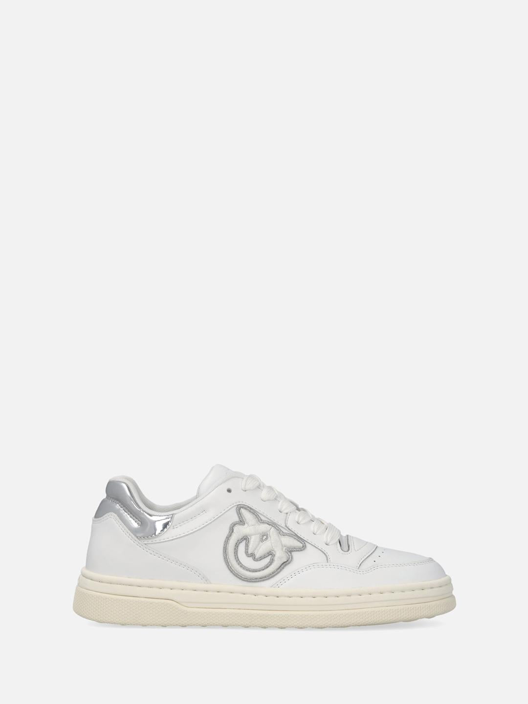 Pinko sneakers bianco con tab argento SS0077P014 BIANCO PINKO 