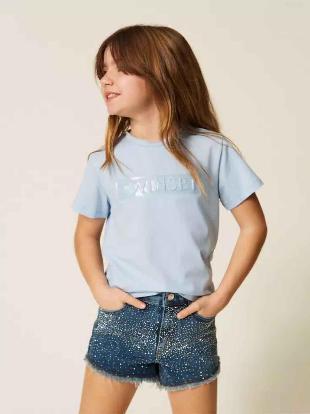 Twinset t-shirt kids celeste 261GJ2250 CELESTE TWINSET 
