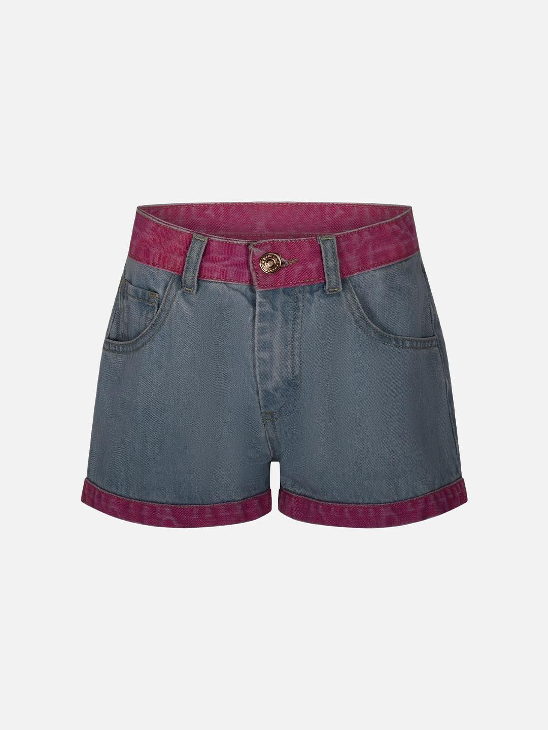 Marc Ellis shorts kids in jeans con orli fucsia 1217 JEANS MARC ELLIS 