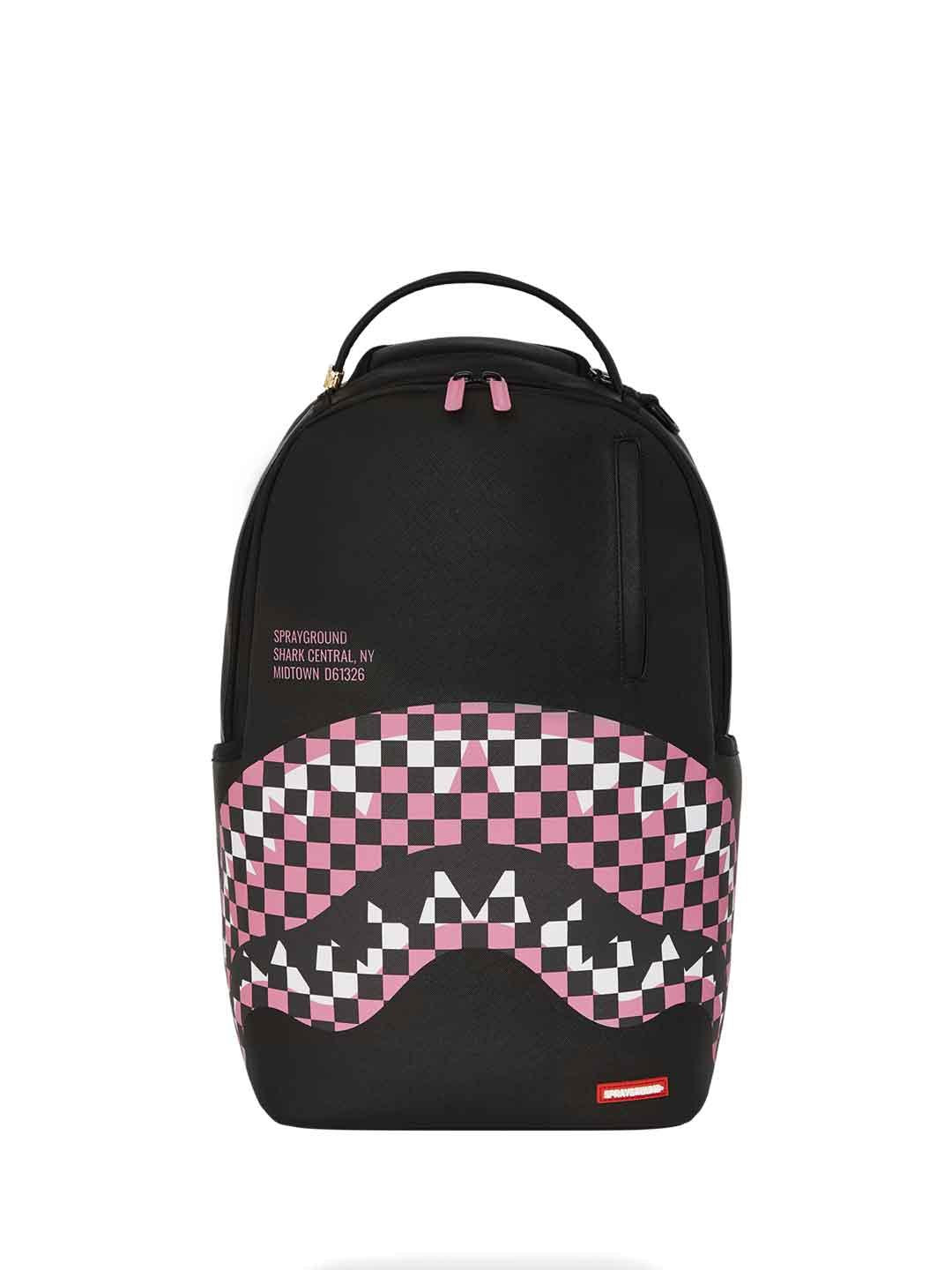 Sprayground zaino nero a quadri rosa 910B7635NSZ NERO SPRAYGROUND 