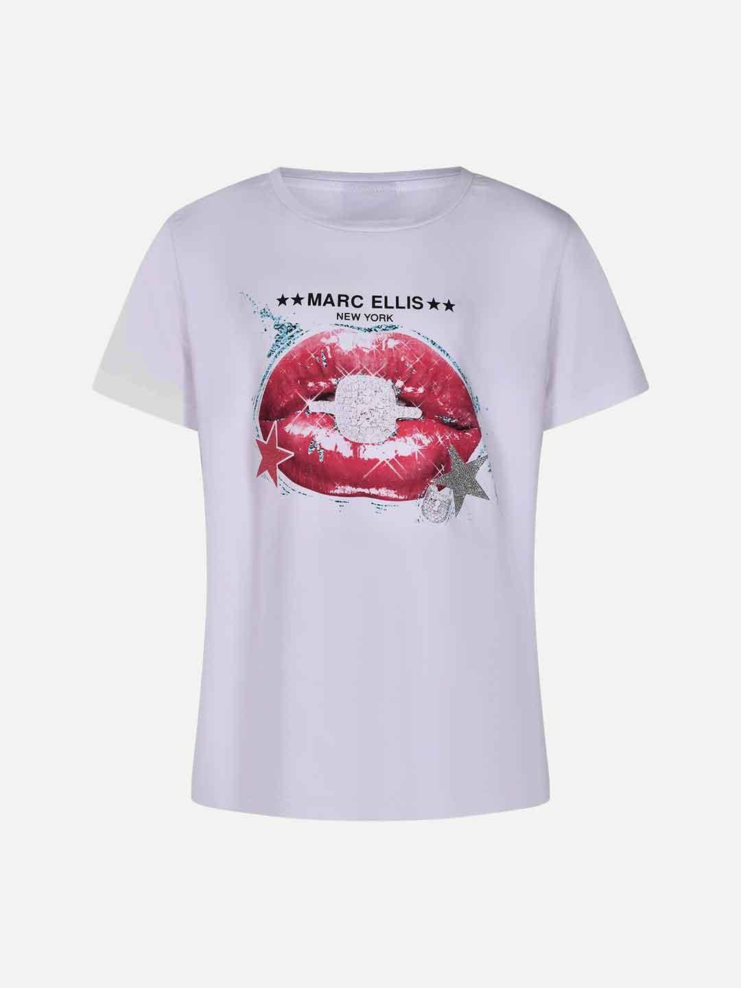 Marc Ellis t-shirt kids bianco con stampa labbra 1197 BIANCO MARC ELLIS 