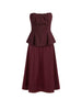 Motel coordinato bordeaux top e gonna