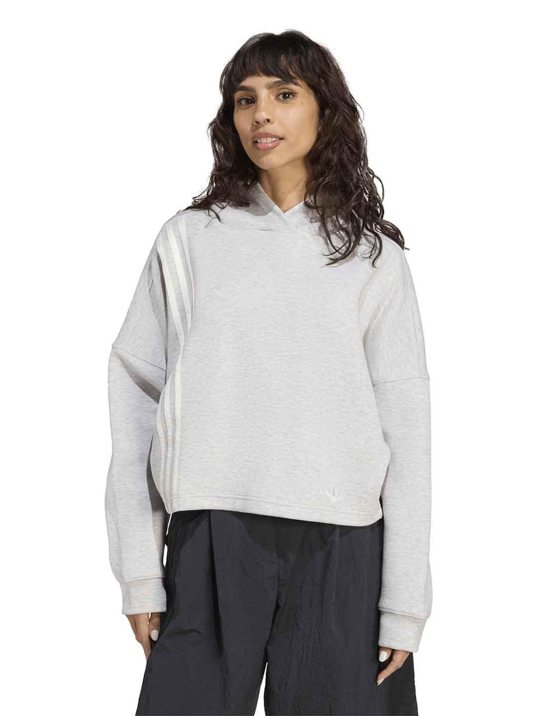 Adidas felpa grigio con cappuccio JW3596 GRIGIO ADIDAS 