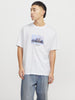 Jack & Jones t-shirt bianco con grafica grattacieli