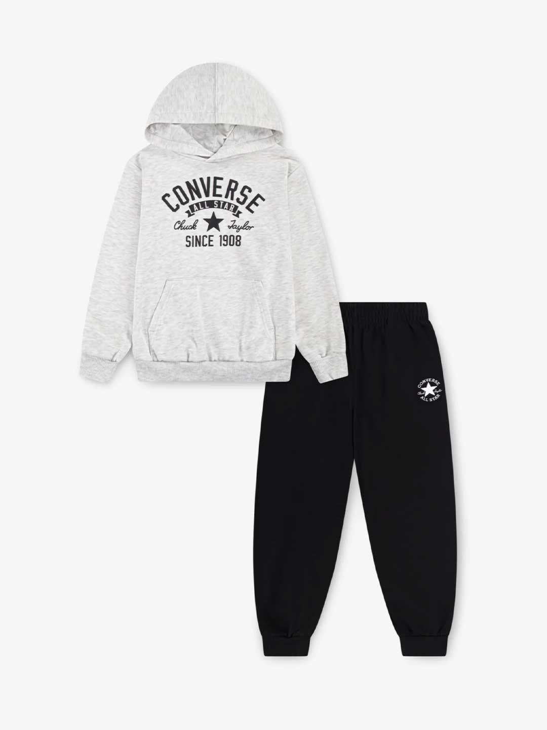 Converse coordinato kids grigio con cappuccio 8CH011-W6M GRIGIO CONVERSE 