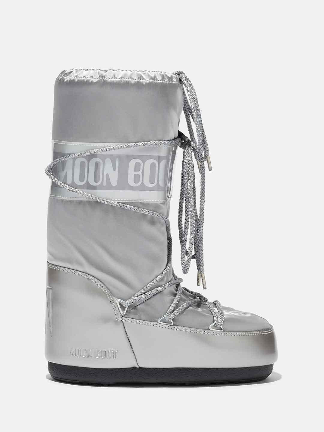 Moon Boot Icon Glance stivale argento in raso 1401680 ARGENTO MOON BOOT 