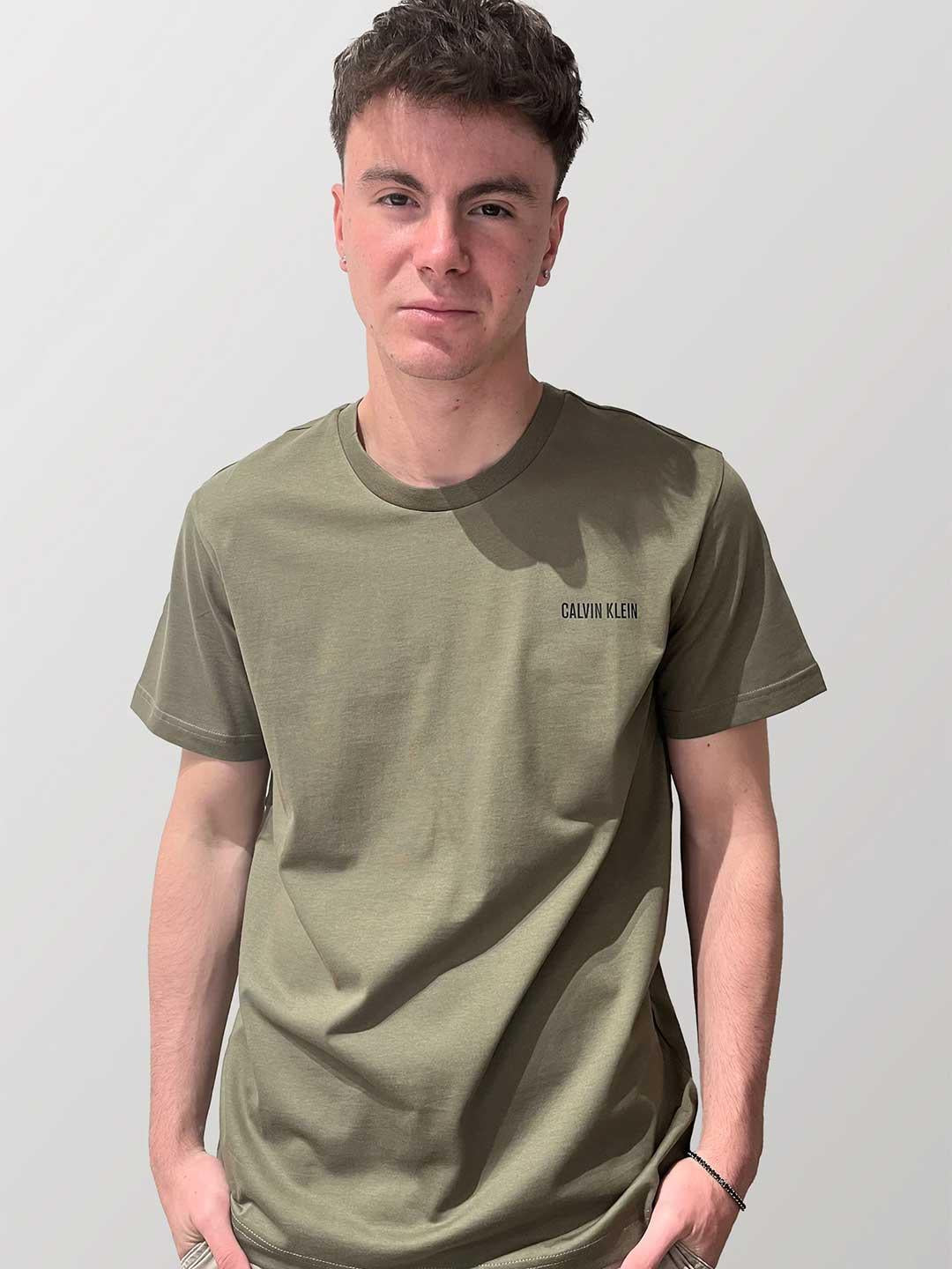 Calvin Klein t-shirt verde con logo nero 1146-LB6 VERDE CALVIN KLEIN 