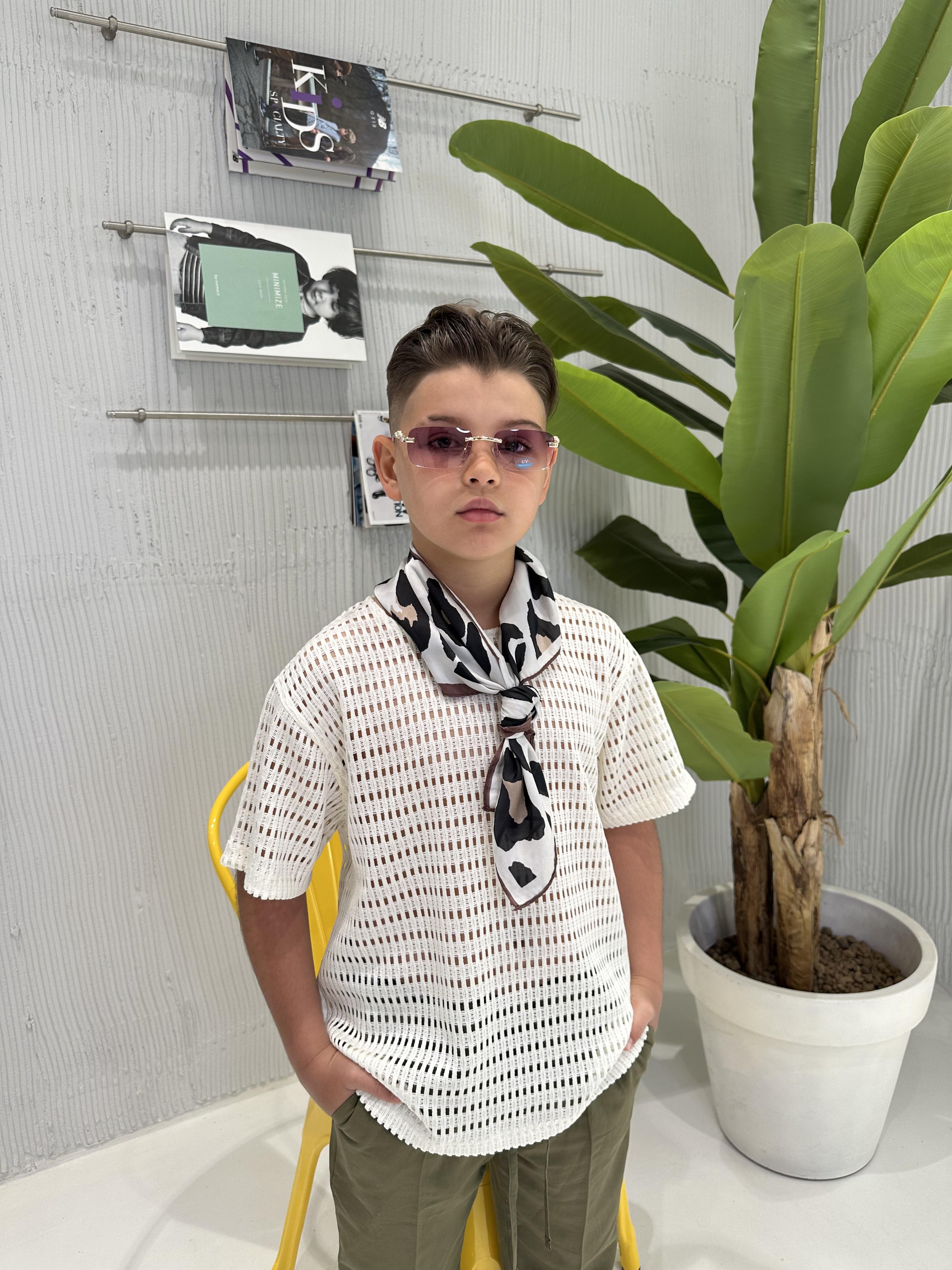 I'M Brian t-shirt kids panna traforata TS3336J PANNA I'M BRIAN 