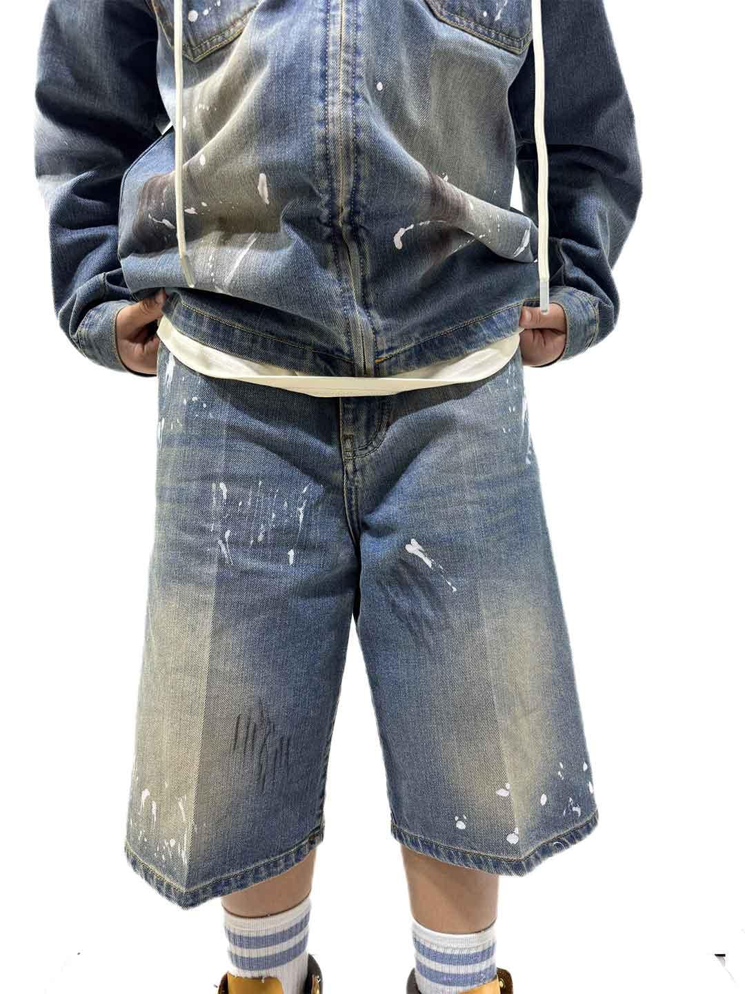 Yes London bermuda kids in jeans con pittura JR7095-SH JEANS YES LONDON 
