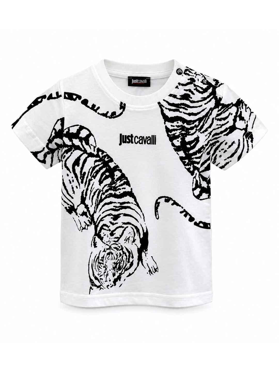Just Cavalli t-shirt kids bianca con stampa tigre 2-6 anni 26130 BIANCO JUST CAVALLI 