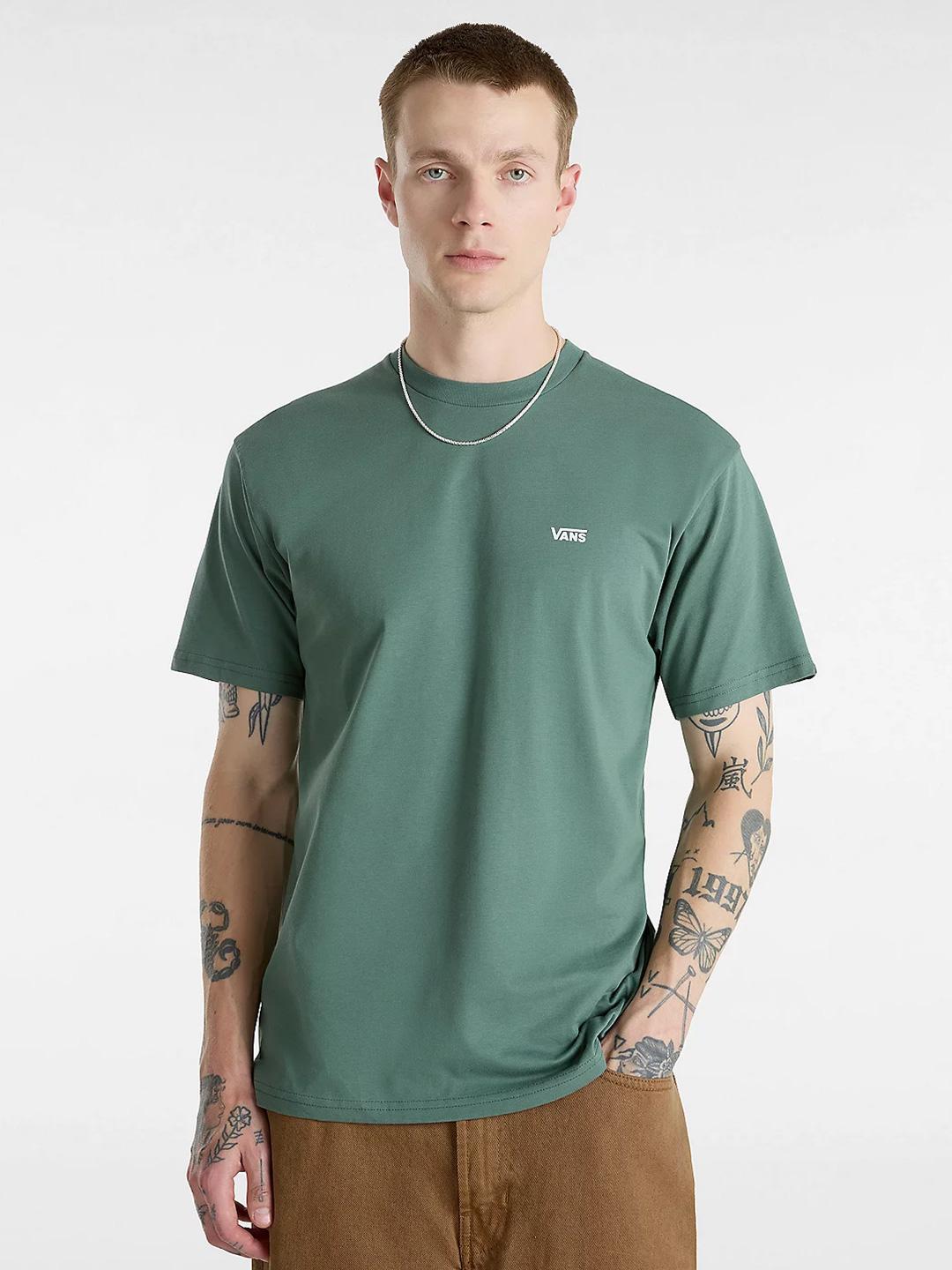 Vans Left Chest t-shirt verde con logo bianco VN0A3CZEBR1 VERDE VANS 