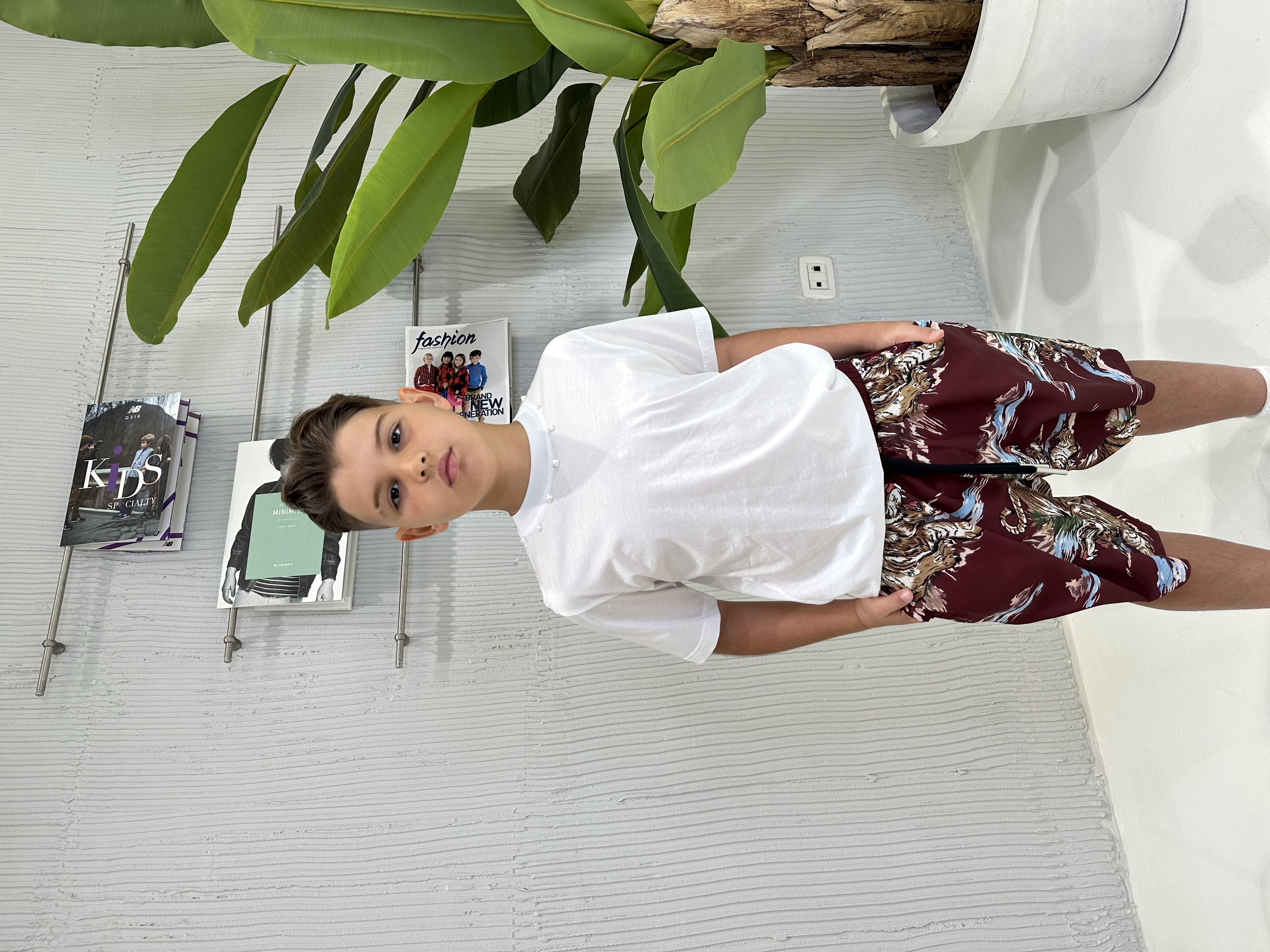 Yes London t-shirt kids bianco con borchie JR2147 BIANCO YES LONDON