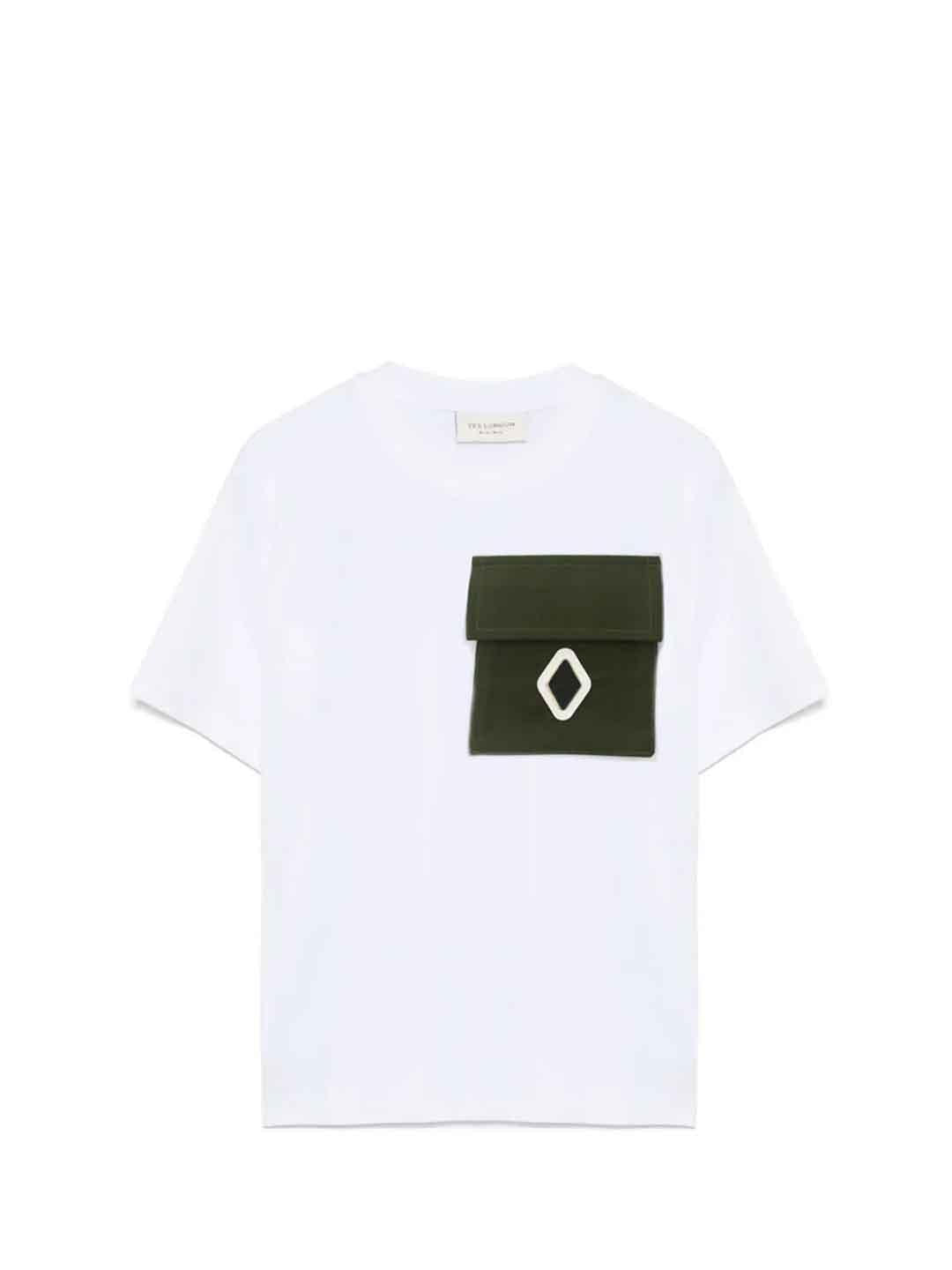 Yes London t-shirt kids bianco con taschino JR2137 BIANCO YES LONDON 