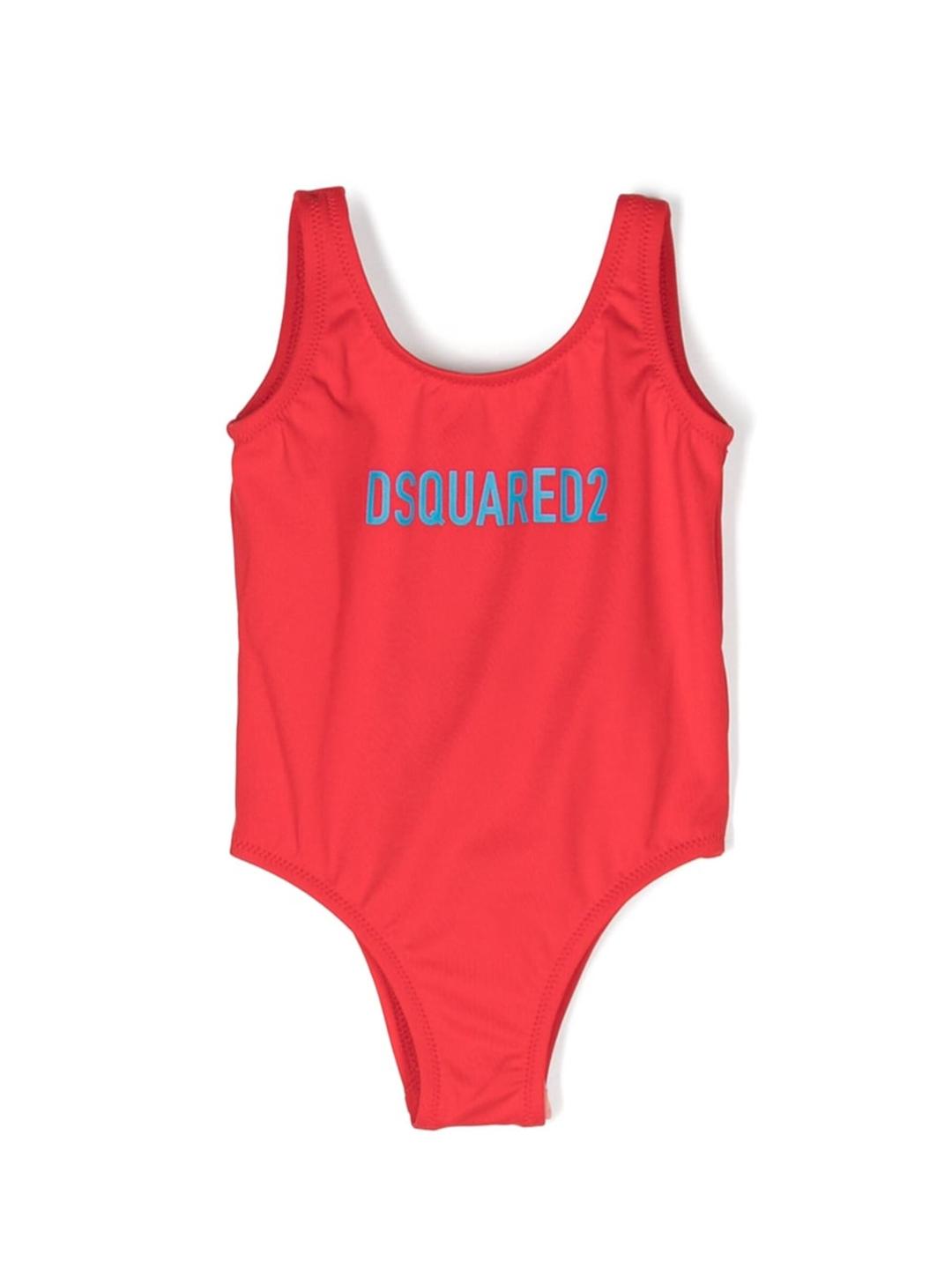 Dsquared 2 costume intero bambina rosso con logo frontale in contrasto DQ1786 D0A4F ROSSO DSQUARED 2 