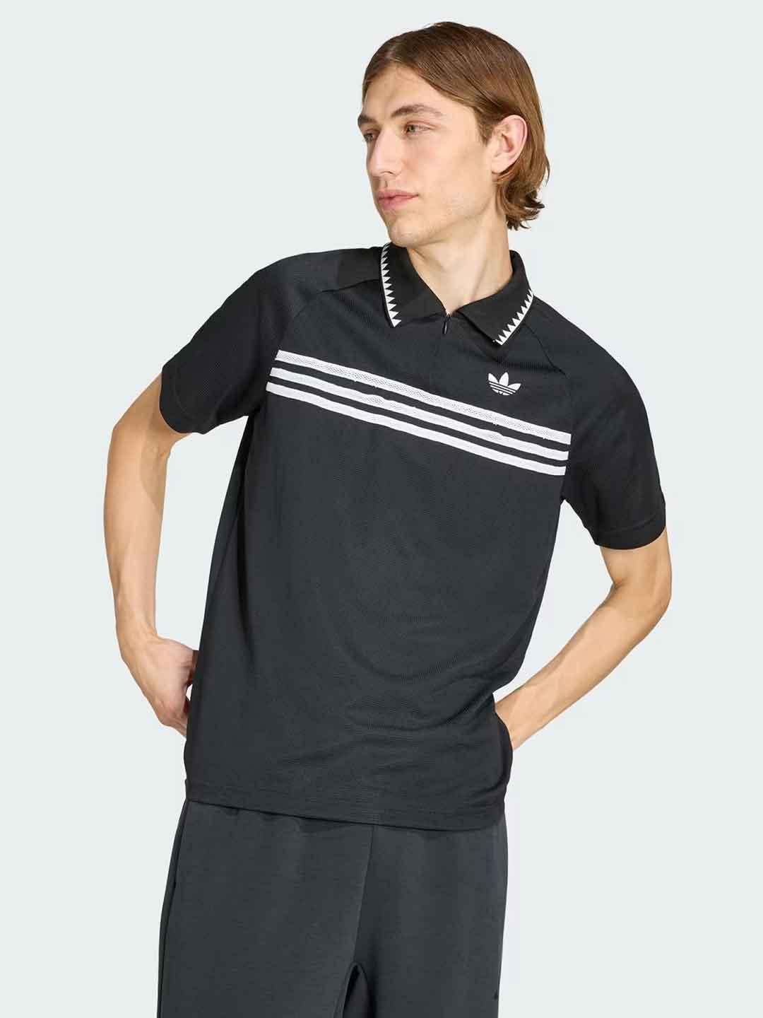 Adidas polo nera e bianco con zip KE2141 NERO ADIDAS 